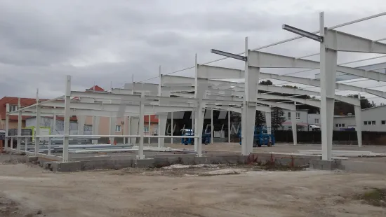 Skladovací hala s administrativní částí PAP-PEX 60m - Progres výstavby