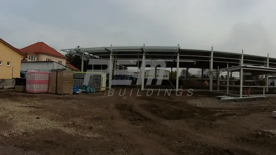 Skladovací hala s administrativní částí PAP-PEX 60m - Progres výstavby