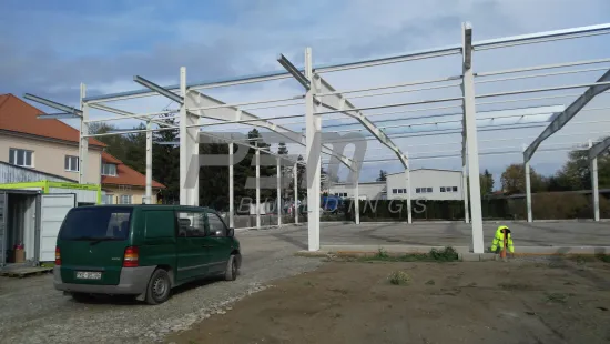 Skladovací hala s administrativní částí PAP-PEX 60m - Progres výstavby