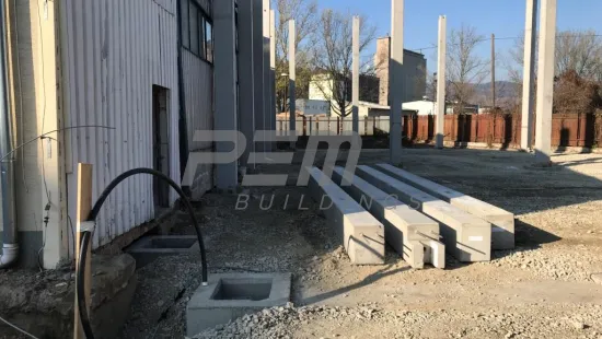 BOSP Bardejov - Montáž prefa sloupů