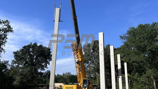 zahájení montáže betonové konstrukce